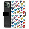 Custodia a Portafoglio Premium per iPhone 11 Pro - Cuori