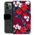 Custodia a Portafoglio Premium per iPhone 11 Pro - Fiori Vintage