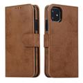 Custodia a portafoglio 2 in 1 in stile vintage per iPhone 11 con coperchio rimovibile - Marrone
