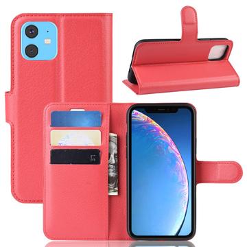 Custodia a Portafoglio per iPhone 11 con Chiusura Magnetica - Rossa