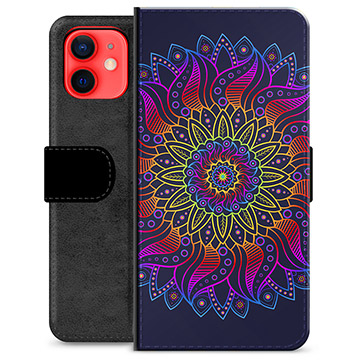 Custodia a Portafoglio Premium per iPhone 12 mini - Mandala Colorato