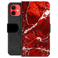 Custodia a Portafoglio Premium per iPhone 12 mini - Marmo Rosso