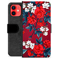 Custodia a Portafoglio Premium per iPhone 12 mini - Fiori vintage