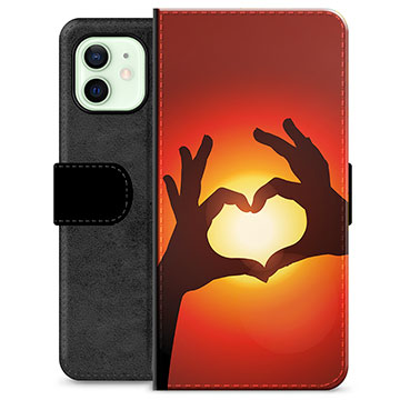 iPhone 12 Custodia Portafoglio - Siluetta del Cuore