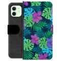 Custodia a Portafoglio Premium per iPhone 12 - Fiore Tropicale