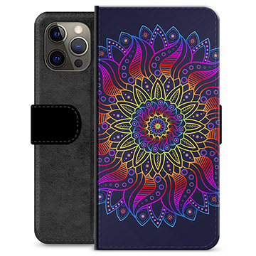 Custodia a Portafoglio Premium per iPhone 12 Pro Max - Mandala Colorato