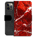 Custodia a Portafoglio Premium per iPhone 12 Pro Max - Marmo Rosso