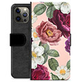 Custodia a Portafoglio Premium per iPhone 12 Pro Max - Fiori Romantici