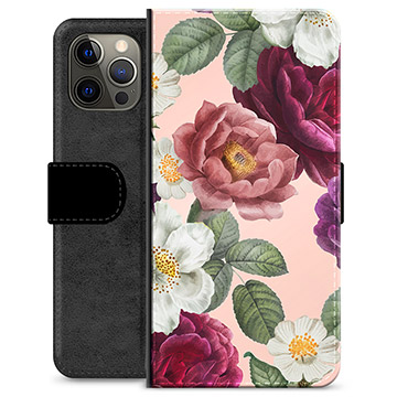 Custodia a Portafoglio Premium per iPhone 12 Pro Max - Fiori Romantici