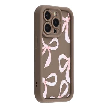 Custodia elegante in TPU antiurto per iPhone 12 Pro Max con bordi rialzati - Marrone / Grande fiocco