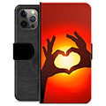 iPhone 12 Pro Max Custodia Portafoglio - Siluetta del Cuore