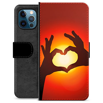 iPhone 12 Pro Custodia Portafoglio - Siluetta del Cuore