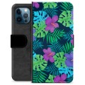 Custodia a Portafoglio Premium per iPhone 12 Pro - Fiore Tropicale