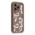 Custodia elegante in TPU antiurto per iPhone 12 Pro con bordi rialzati - Marrone / Grande fiocco