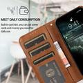 Custodia a portafoglio 2 in 1 in stile vintage per iPhone 12 con coperchio rimovibile - Marrone