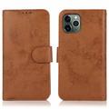 Custodia a portafoglio 2 in 1 in stile vintage per iPhone 12 con coperchio rimovibile - Marrone