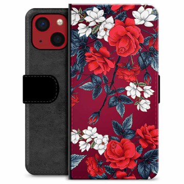 Custodia a Portafoglio Mini Premium per iPhone 13 - Fiori Vintage