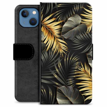 Custodia a Portafoglio Premium per iPhone 13 - Foglie d\'Oro