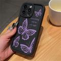 Custodia in TPU con stampa a farfalla per iPhone 13 Pro Max - Viola / Nera
