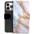 Custodia a Portafoglio Premium per iPhone 13 Pro - Elegante Marmo