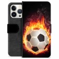 Custodia a Portafoglio Premium per iPhone 13 Pro - Football Flame