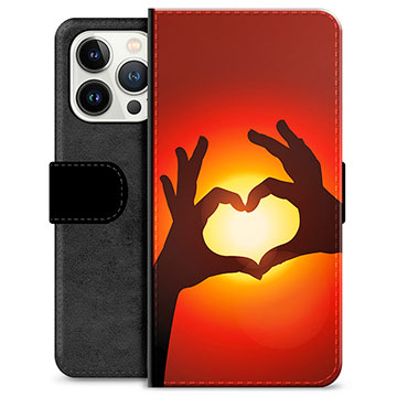 iPhone 13 Pro Custodia Portafoglio - Siluetta del Cuore