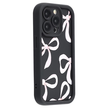 Custodia antiurto in TPU per iPhone 13 Pro con bordi rialzati - Nera / Grande fiocco