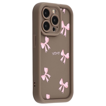 Custodia elegante in TPU antiurto per iPhone 13 Pro con bordi rialzati - Marrone / Arco