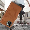 Custodia a portafoglio 2 in 1 in stile vintage per iPhone 13 Pro con coperchio rimovibile - Marrone