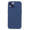 Cover in silicone per iPhone 13 con protezione della fotocamera - Compatibile con MagSafe - Blu scuro