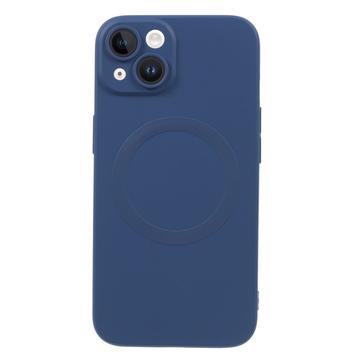 Cover in silicone per iPhone 13 con protezione della fotocamera - Compatibile con MagSafe - Blu scuro