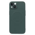 Cover in silicone per iPhone 13 con protezione della fotocamera - Compatibile con MagSafe - Verde