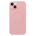 Cover in silicone per iPhone 13 con protezione per la fotocamera - Compatibile con MagSafe - Rosa