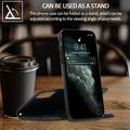 Custodia a portafoglio 2 in 1 in stile vintage per iPhone 13 con coperchio rimovibile - Nera