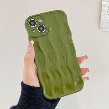 Custodia 3D Linear Wavy per iPhone 14 - Verde