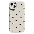 Custodia sottile in TPU con motivo a cuore per iPhone 14 - Bianca / Nera