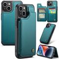 Custodia per iPhone 14 Plus Caseme C22 Portafoglio RFID - Verde