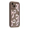 Custodia elegante in TPU antiurto per iPhone 14 Plus con bordi rialzati - Marrone / Grande fiocco
