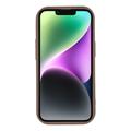 Custodia elegante in TPU antiurto per iPhone 14 Plus con bordi rialzati - Marrone / Arco