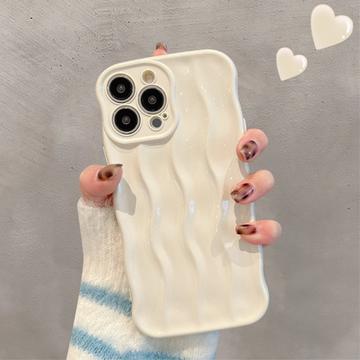 Custodia 3D Linear Wavy per iPhone 14 Pro - Bianca