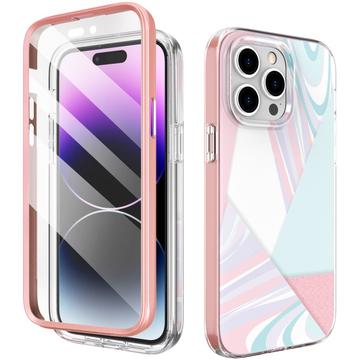 Custodia ibrida per iPhone 14 Pro Ahastyle WE13 Protezione 360 - Marmo pastello