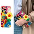 Custodia in TPU con braccialetto per iPhone 14 Pro Flower - Colorato