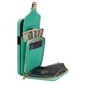 Custodia iPhone 14 Pro Max Tutto in uno con portafoglio e cinturino - Menta