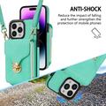 Custodia iPhone 14 Pro Max Tutto in uno con portafoglio e cinturino - Menta