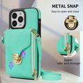 Custodia iPhone 14 Pro Max Tutto in uno con portafoglio e cinturino - Menta