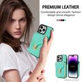 Custodia iPhone 14 Pro Max Tutto in uno con portafoglio e cinturino - Menta