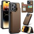 Custodia per iPhone 14 Pro Max Caseme C22 Portafoglio RFID - Marrone