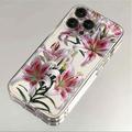 Custodia TPU con motivo floreale per iPhone 14 Pro Max - Giglio rosa