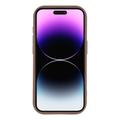 Custodia elegante in TPU antiurto per iPhone 14 Pro Max con bordi rialzati - Marrone / Grande fiocco