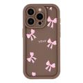 Custodia elegante in TPU antiurto per iPhone 14 Pro Max con bordi rialzati - Marrone / Arco